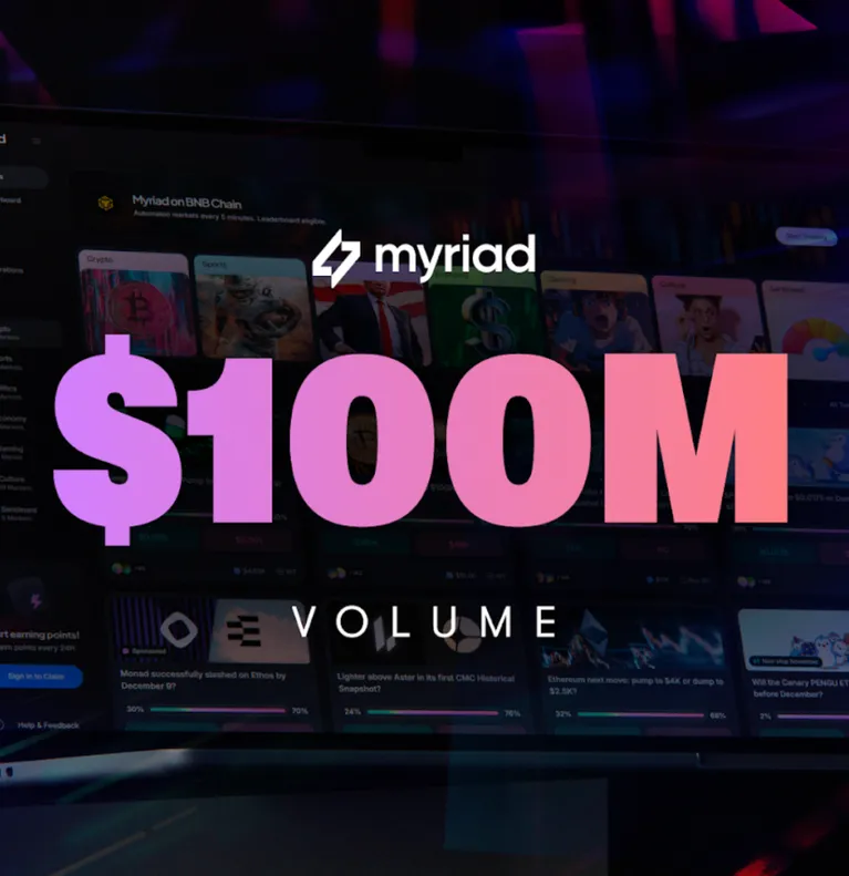 Myriad Achieves $100M in Trading Volume, Accelerating Prediction Markets 10x in Just 3 Months
